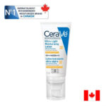 CeraVe Ultra-Light Moisturizing Lotion SPF 30 front packaging 52ml Lightweight oil-free CeraVe SPF 30 moisturizer with matte finish CeraVe Ultra-Light Moisturizing Lotion for normal to oily skin Broad spectrum SPF 30 facial moisturizer by CeraVe Fragrance-free lightweight sunscreen moisturizer for sensitive skin