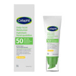 Bottle of Cetaphil Daily Facial Moisturizer SPF 50 – lightweight, non-greasy face sunscreen for sensitive skin