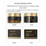 Medicube Deep Vita C Capsule Cream 55g dual-texture brightening cream jar K-beauty Vitamin C and Niacinamide cream for radiant, even skin tone Medicube Vitamin Capsule and transparent gel texture close-up Korean brightening face cream with Sea Buckthorn and Pure Vitamin C Medicube Deep Vita C skincare cream for glowing and youthful skin