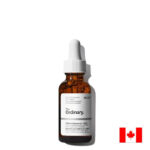 The Ordinary Caffeine Solution 5% + EGCG eye serum bottle for reducing dark circles and under-eye puffiness.