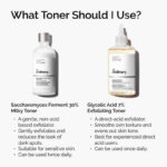 The Ordinary Saccharomyces Ferment 30% Milky Toner bottle for hydration, skin brightening, gentle exfoliation, and barrier support.