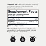 Bottle of TONIQ Glutathione 98% 1000mg capsules – high-purity antioxidant supplement for liver and immune support.