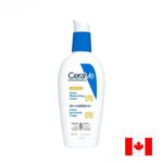 CeraVe AM Facial Moisturizing Lotion SPF 50 packaging Lightweight face moisturizer with SPF 50 sunscreen CeraVe sunscreen lotion texture on skin Hydrating facial moisturizer with ceramides and niacinamide Non-greasy SPF 50 face lotion for daily use
