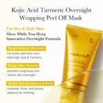 Medicube Kojic Acid Turmeric Night Wrapping Mask 75ml product image Overnight turmeric collagen peel-off mask for glowing skin Glass skin brightening Korean night mask Medicube Hydrating turmeric face mask texture and packaging