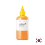 MEDICUBE Kojic Acid Turmeric Resurfacing Toner packaging front view Lightweight brightening toner texture with glycolic acid and turmeric Application of resurfacing toner on face for glowing skin Multi-use toner for underarms and body brightening Close-up of MEDICUBE toner bottle and applicator