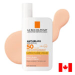 LA ROCHE POSAY ANTHELIOS MINERAL TINTED SPF50 FACIAL SUNSCREEN,Lightweight tinted mineral sunscreen texture on skin Anthelios tinted sunscreen swatch showing natural glow finish Daily facial sunscreen for sensitive skin with SPF 50 protection